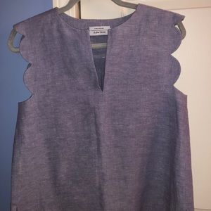 Paris Atelier scalloped sleeveless top. Size small